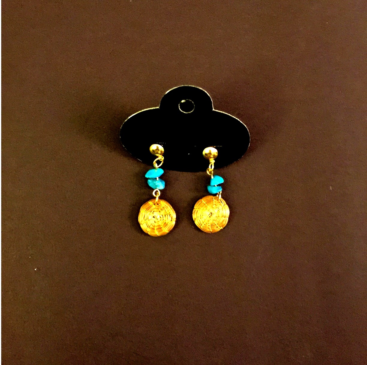 Earrings - Mandala & Blue Stone (CDJ)