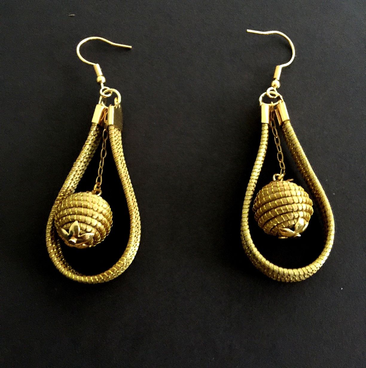 Earrings - drop with orb (CDJ)