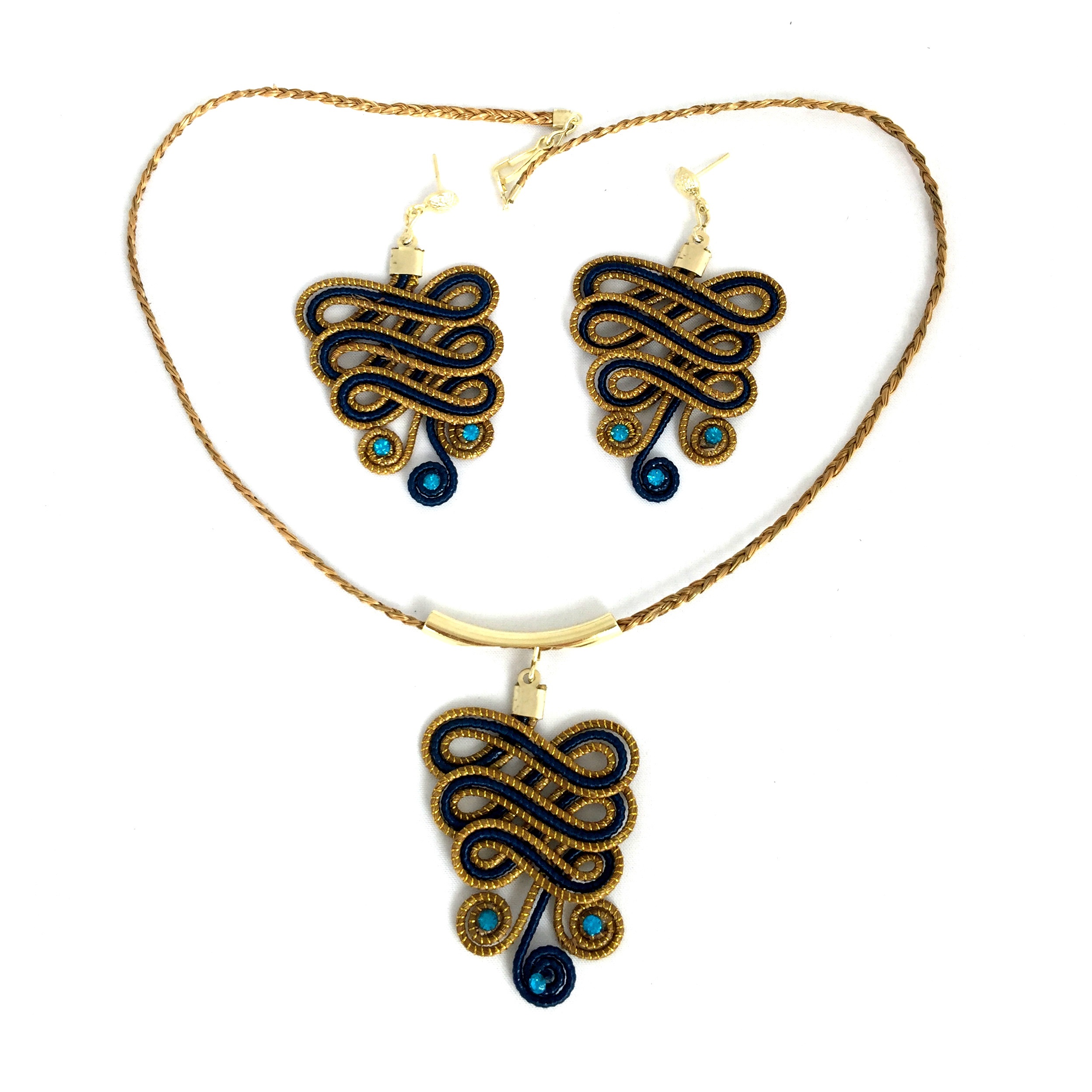 Necklace and Earring Set - Blue(CDP)