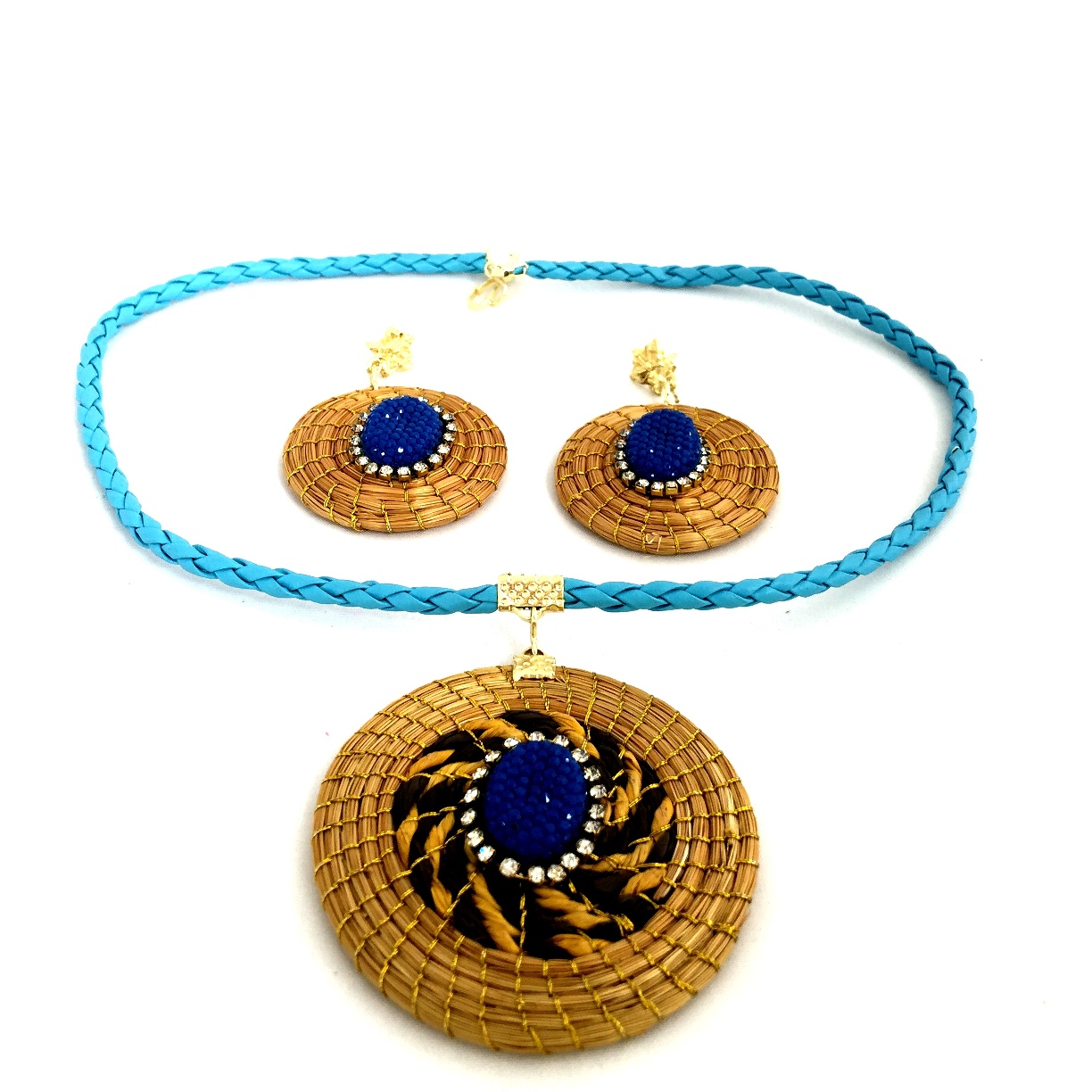 Necklace and Earring Set - Mandala - Blue (CDP)