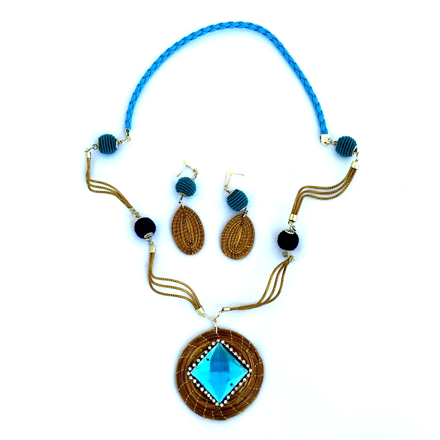 Necklace and Earring Set - Mandala - Blue - Rec (CDP)