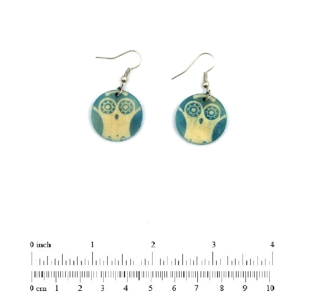 Tagua Earrings -Owl - B