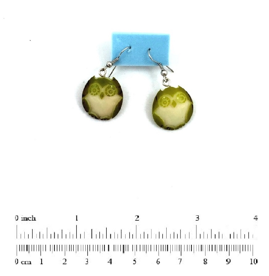 Tagua Earrings - Owl - G