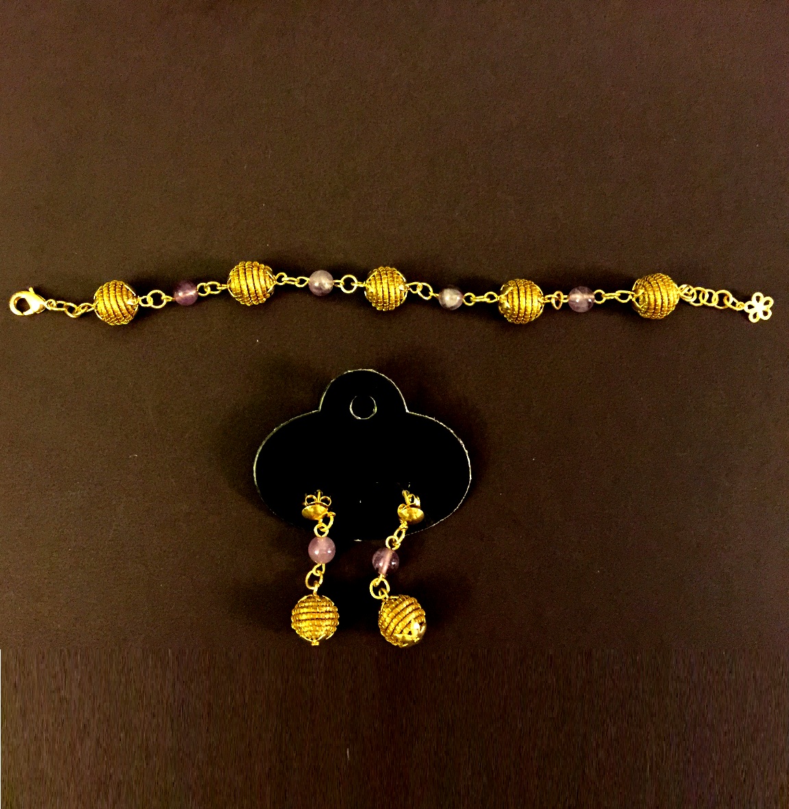 Bracelet and Earring Set - Orbs and Beads (CDJ)