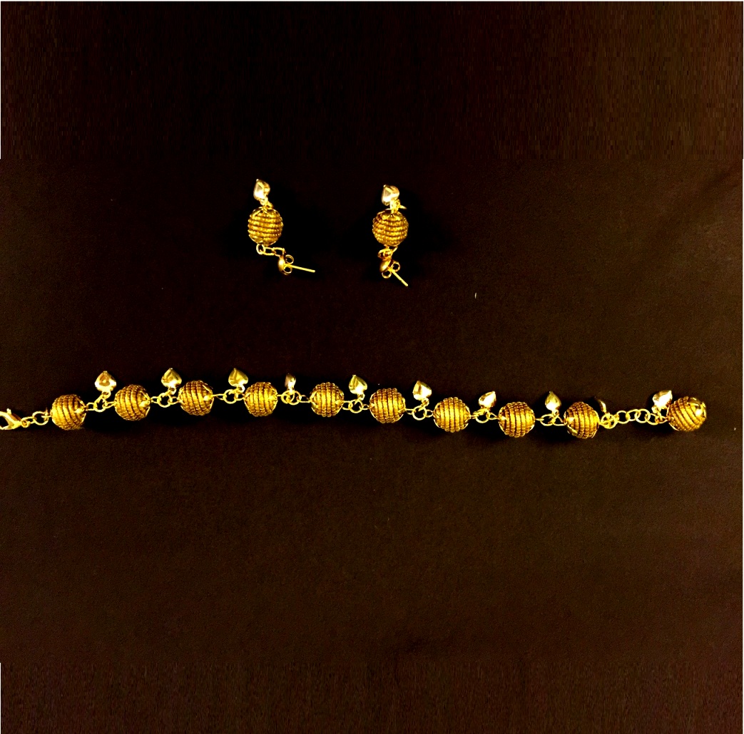 Bracelet and Earring Set - Orbs and Hearts (CDJ)