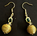 Earrings - Orb with emerald (CDJ)