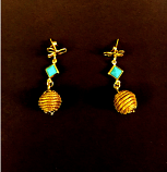 Earrings - Orb with blue stone (CDJ)